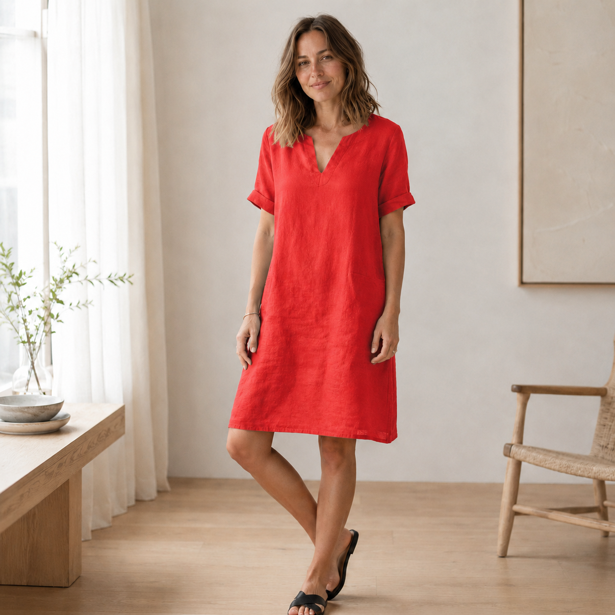 Vestido de Verano Nora – Ligero y Fresco Efecto Lino