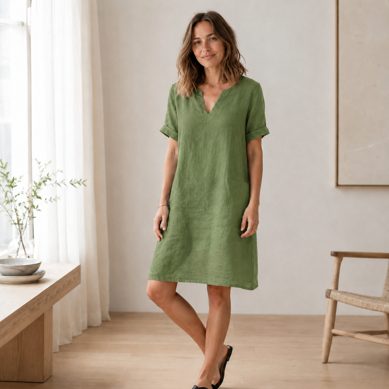 Vestido de Verano Nora – Ligero y Fresco Efecto Lino