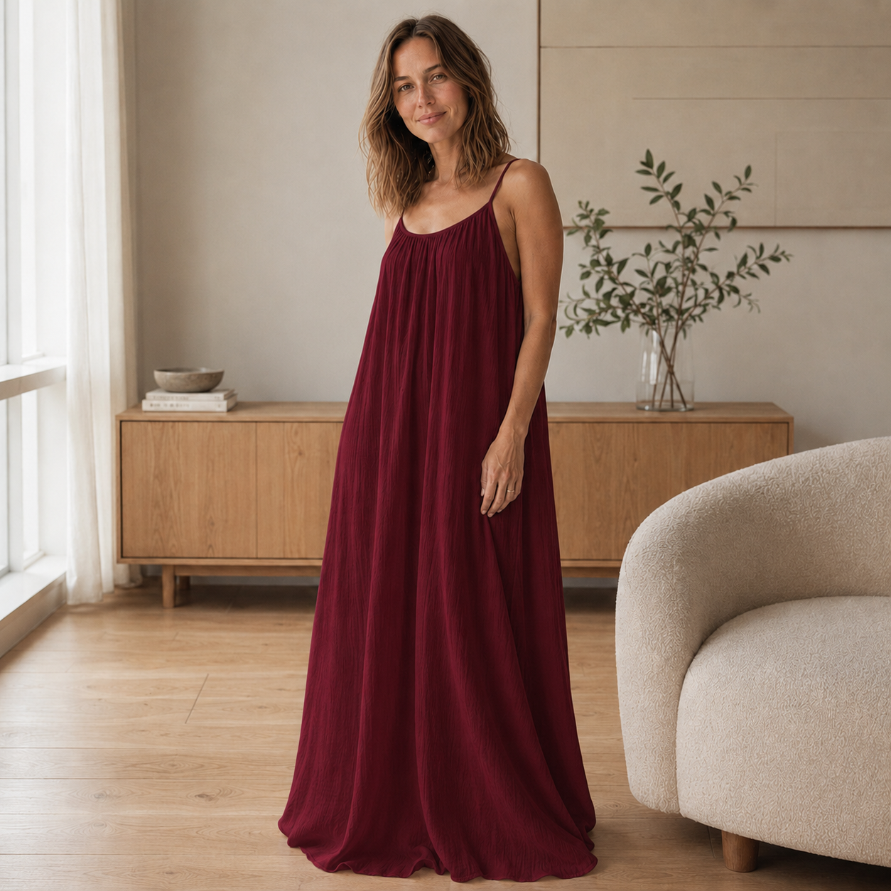 Vestido Largo de Tirantes Saskia – Fresco y de Corte Largo