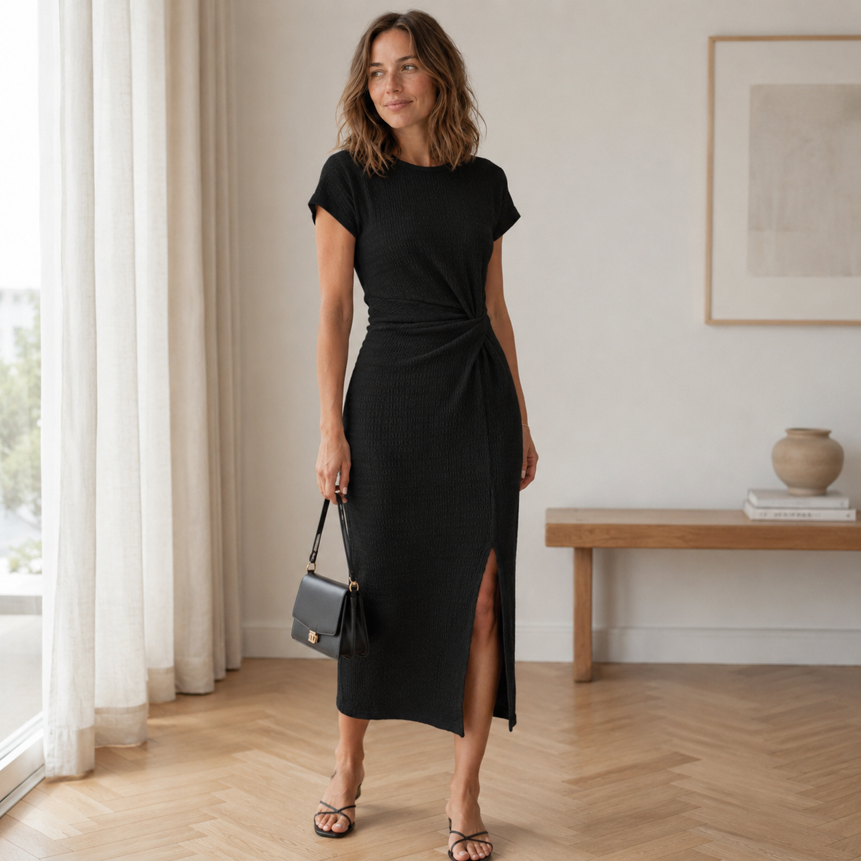 Vestido Midi Idun – Anudado con Abertura Lateral