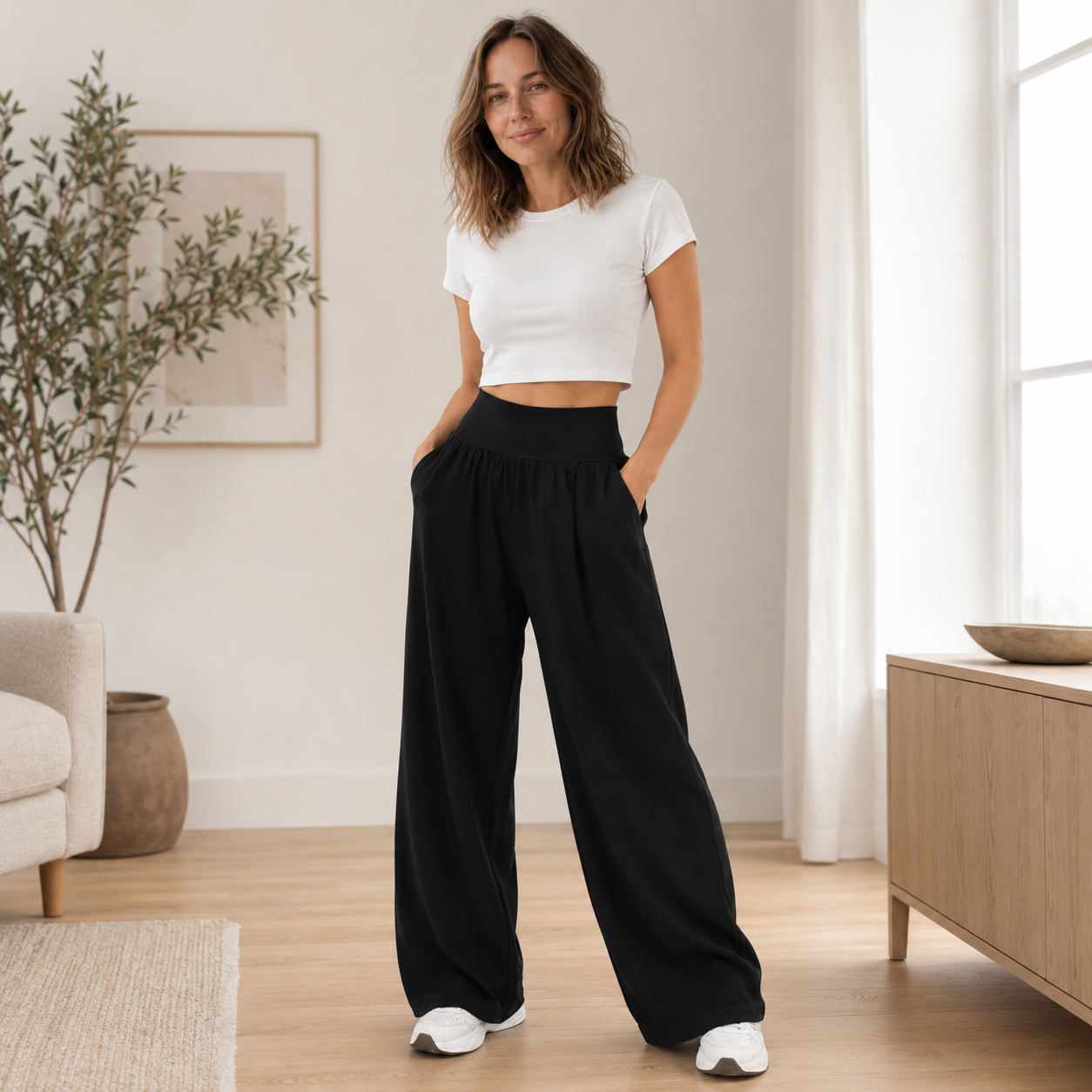 Pantalón Ancho Saga – Tiro Alto y Pierna Fluida
