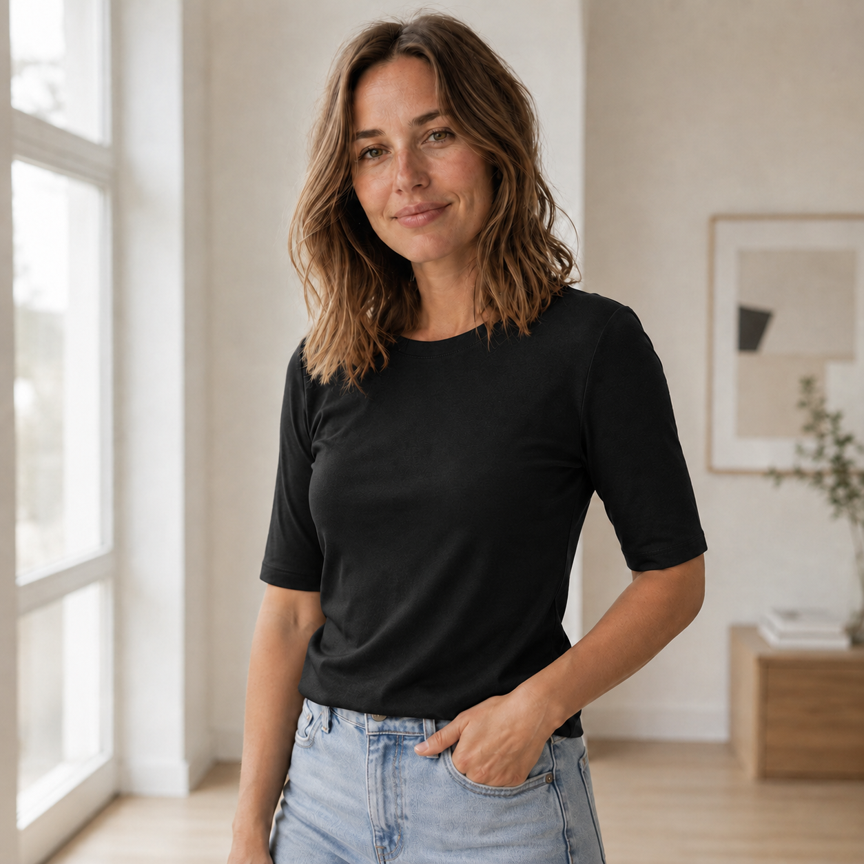 Camiseta Básica Edda – Entallada y de Corte Suave