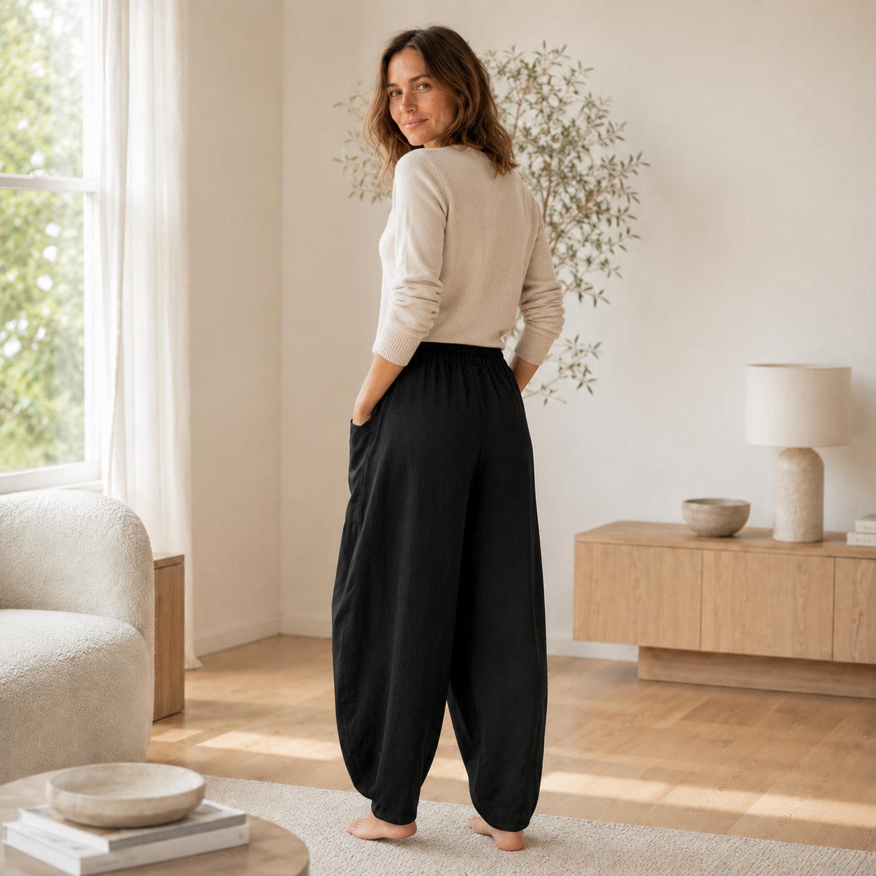 Pantalón Harén Maya – Holgado con Cintura Elástica