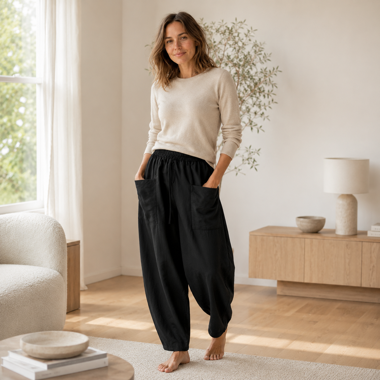 Pantalón Harén Maya – Holgado con Cintura Elástica