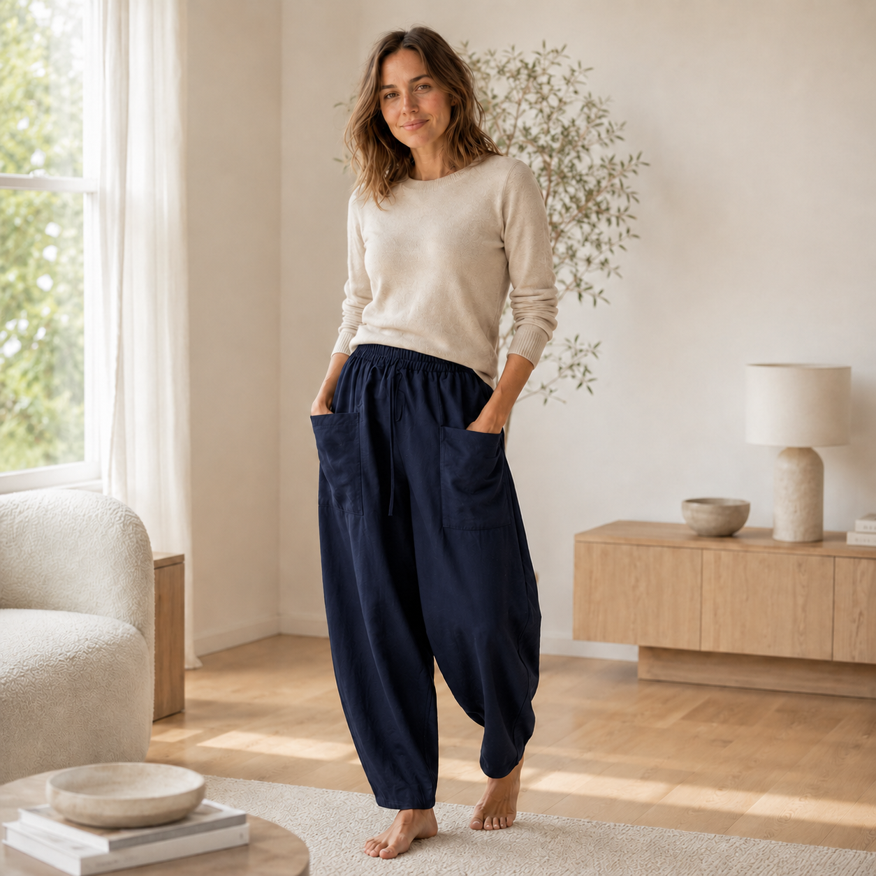 Pantalón Harén Maya – Holgado con Cintura Elástica