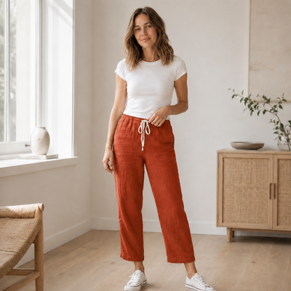 Pantalón de Verano Tessa – Holgado con Cordón Ajustable
