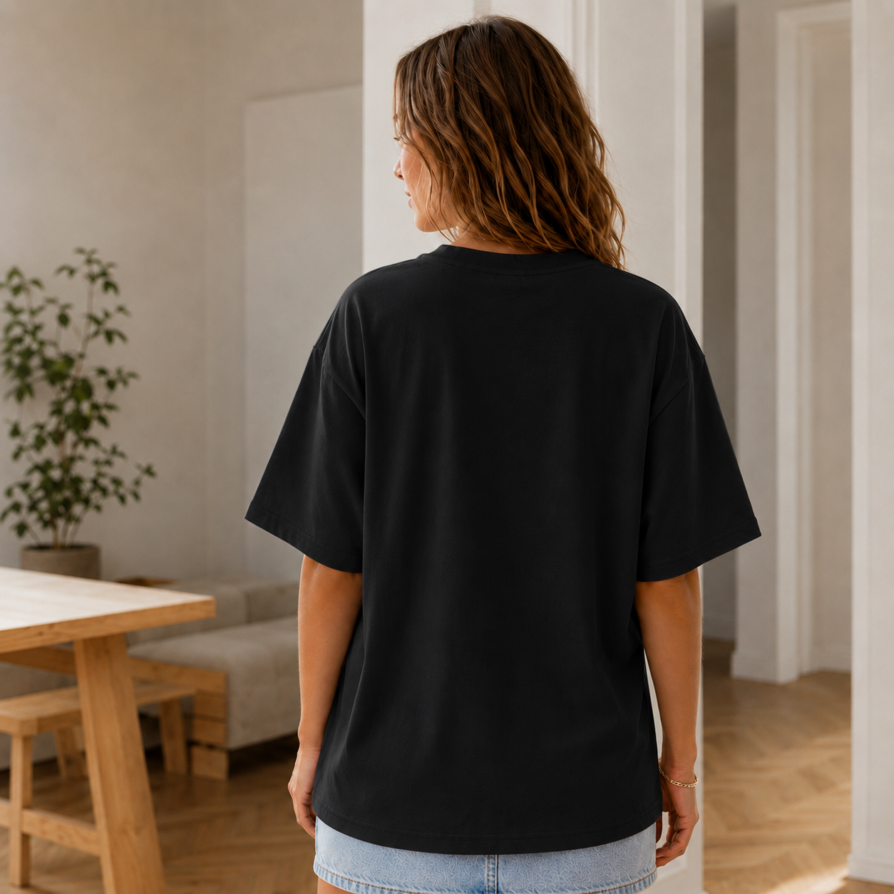 Camiseta Oversized Sina – Algodón Puro, Corte Holgado