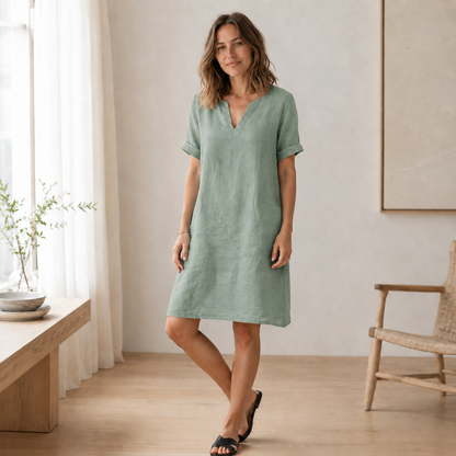 Vestido de Verano Nora – Ligero y Fresco Efecto Lino