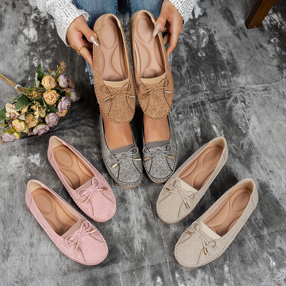 Sabine – Weiche Komfort-Loafer mit zarter Schleife