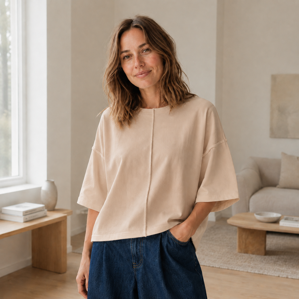 Camiseta Boxy Maren – Oversized Informal y Suave