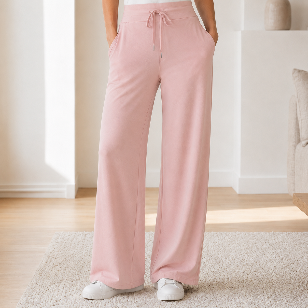 Pantalón Wide-Leg Kira – Cintura Alta Efecto Seda Helada