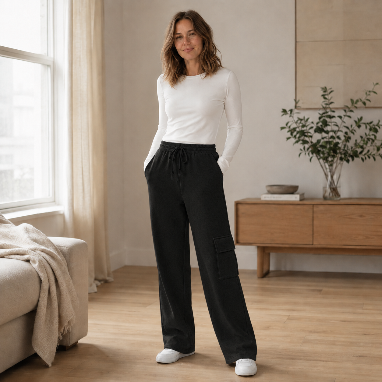 Pantalón Cargo Térmico Thea – Forrado y Cálido