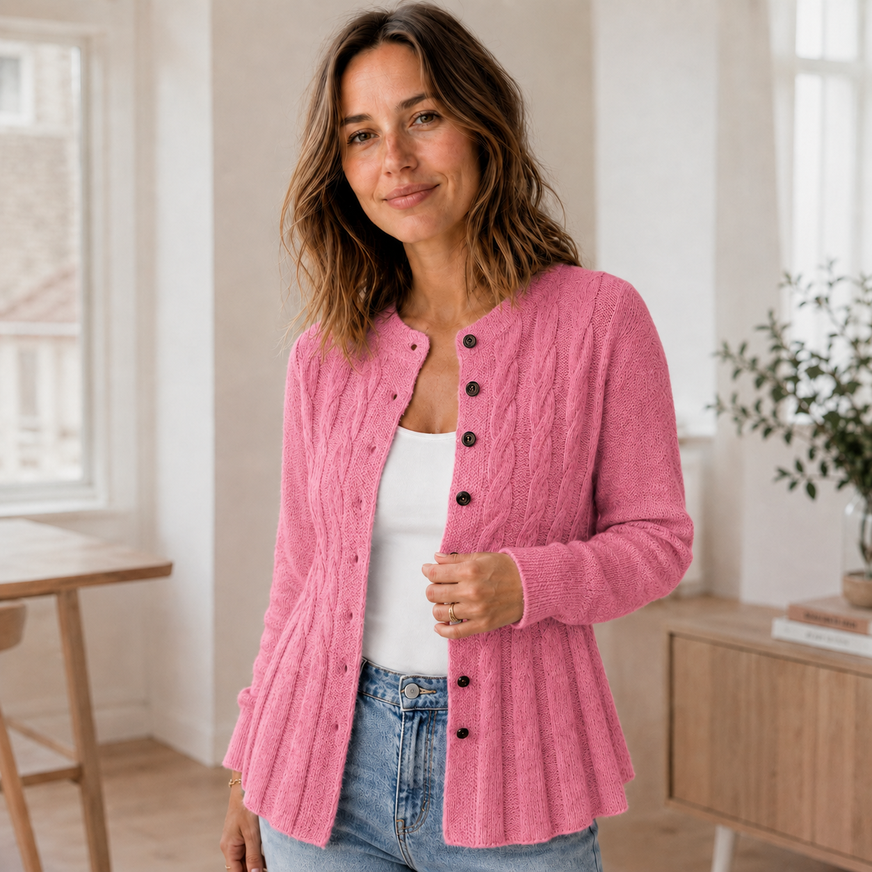 Chaqueta de Punto Mila – Cárdigan con Peplum