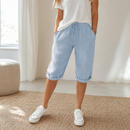 Pantalón Capri Marit – Fresco y Holgado con Cordón Ajustable
