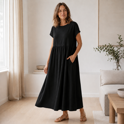 Vestido de Verano Annika – A-Line Amplio con Bolsillos