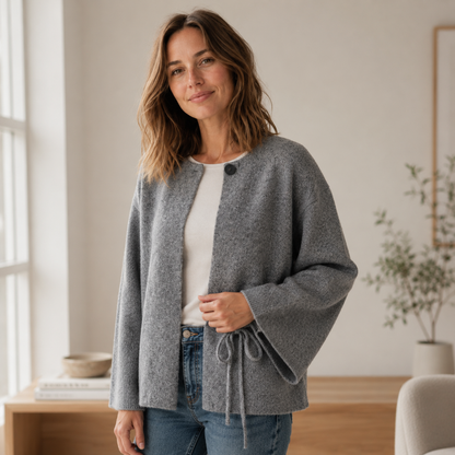 Chaqueta de Punto Marlene – Estilo Kimono con Mangas Anchas