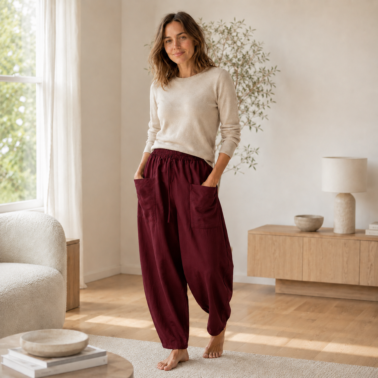 Pantalón Harén Maya – Holgado con Cintura Elástica
