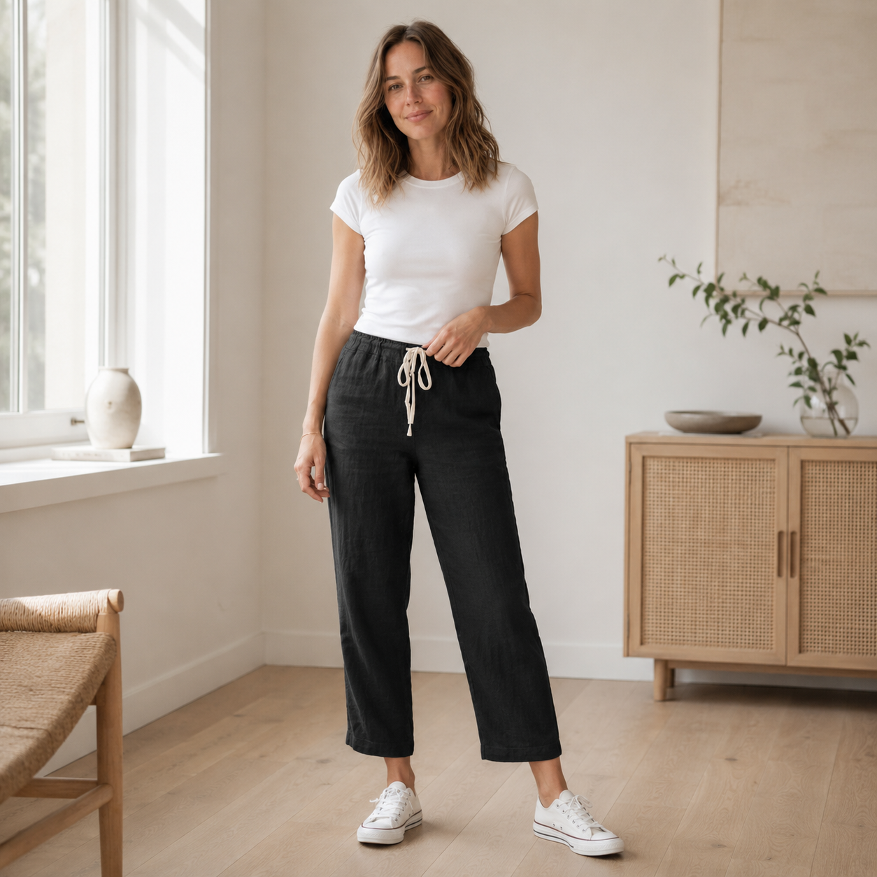 Pantalón de Verano Tessa – Holgado con Cordón Ajustable