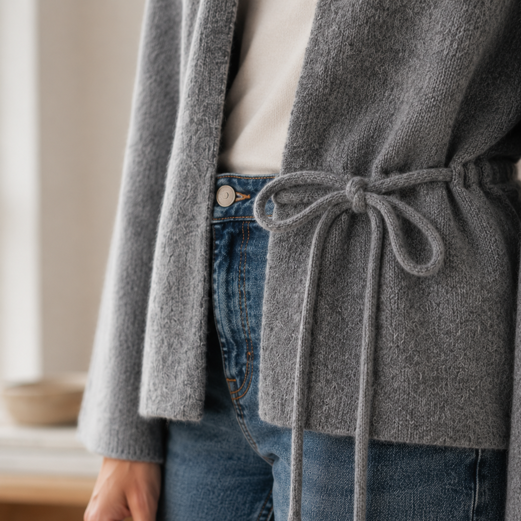 Chaqueta de Punto Marlene – Estilo Kimono con Mangas Anchas
