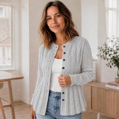 Chaqueta de Punto Mila – Cárdigan con Peplum