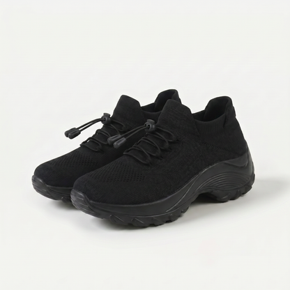 Ambulo Orthopädische Schuhe Strickstoff - Alles Schwarz