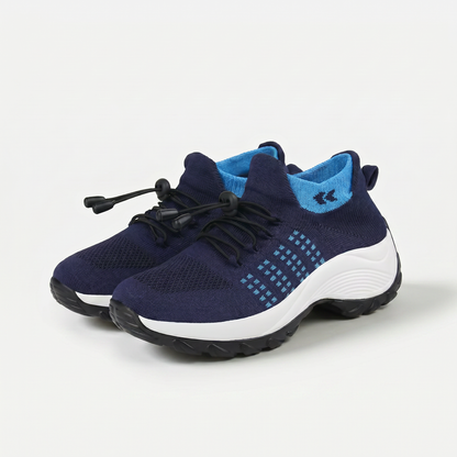 Ambulo Orthopädische Schuhe Strickstoff - Blau Marineblau