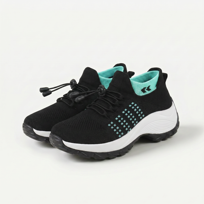 Ambulo Orthopädische Schuhe Strickstoff - Grün Schwarz