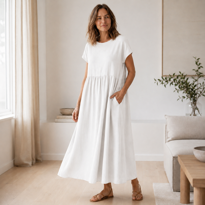 Vestido de Verano Annika – A-Line Amplio con Bolsillos