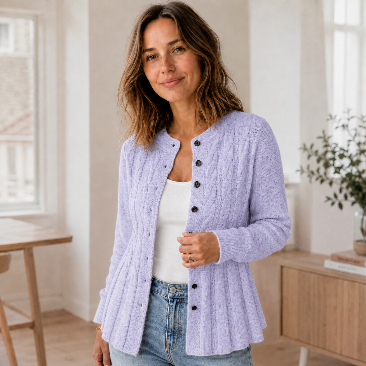 Chaqueta de Punto Mila – Cárdigan con Peplum
