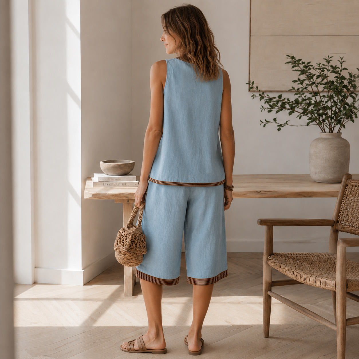 Conjunto Loungewear Ronja – Chaleco y Short Ancho