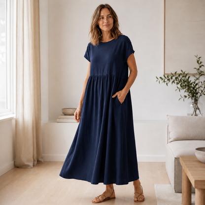 Vestido de Verano Annika – A-Line Amplio con Bolsillos