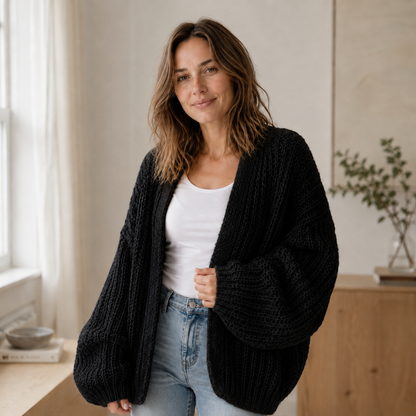 Cárdigan de Punto Grueso Maja – Oversized y Abierto