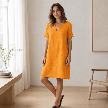 Vestido de Verano Nora – Ligero y Fresco Efecto Lino
