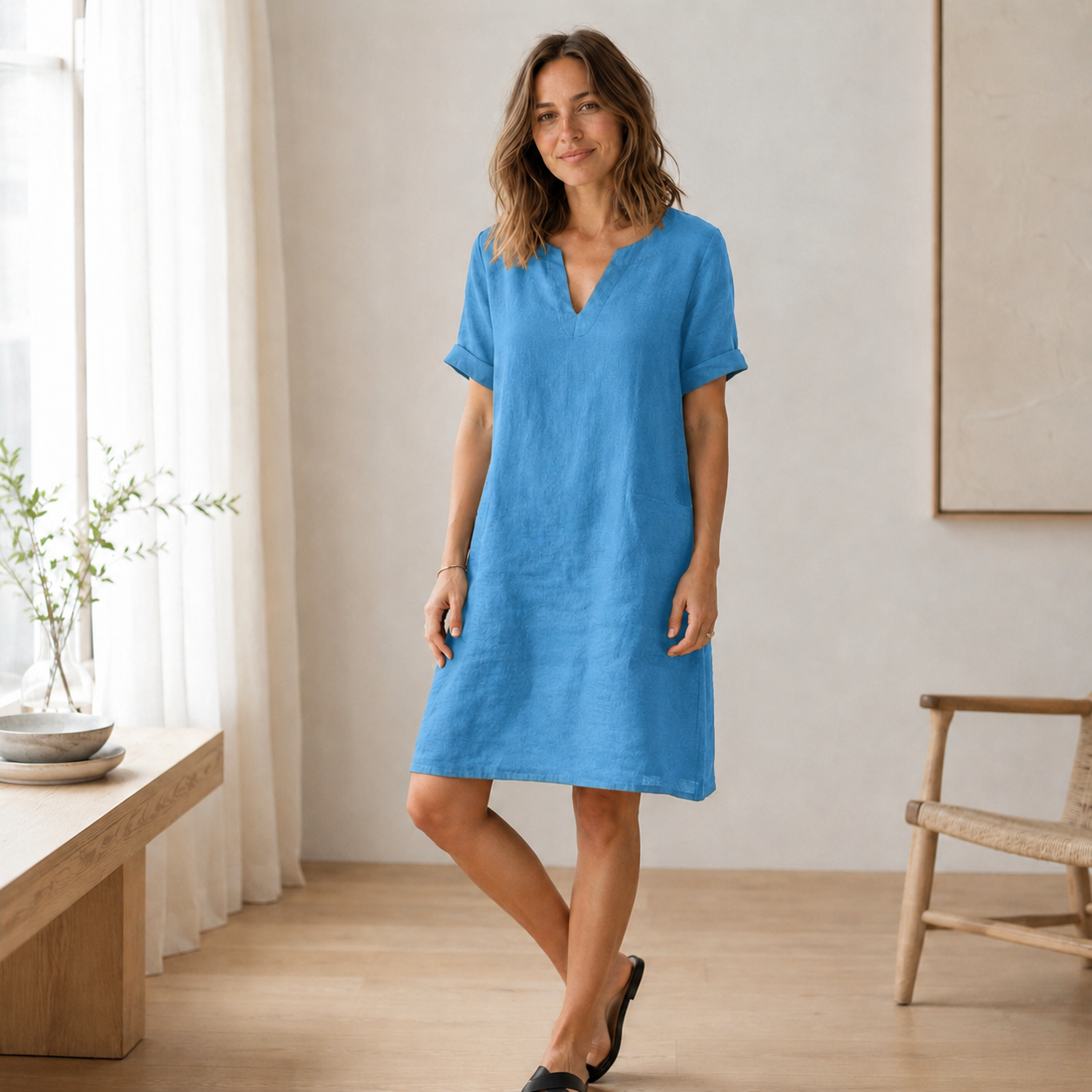 Vestido de Verano Nora – Ligero y Fresco Efecto Lino