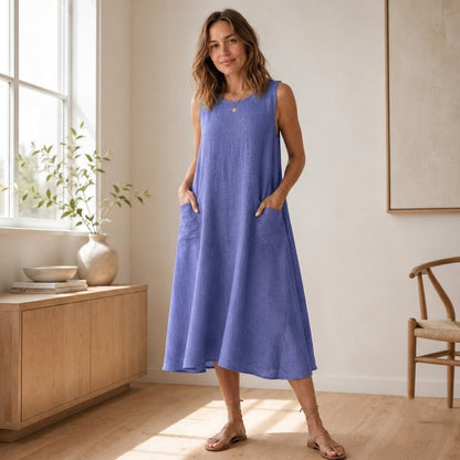 Vestido de Verano Wilma – Sin Mangas de Corte A-Line